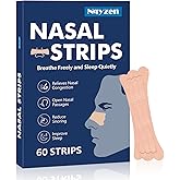 Nqyzen Nasal Strips,60Pcs Nasal Strips for Snoring,Extra Strength Nose Strips for Breathing,Anti Snoring Strips,Truncated Nose Strips,Help Stop Snoring,Nasal Congestion Relief (60 Count)
