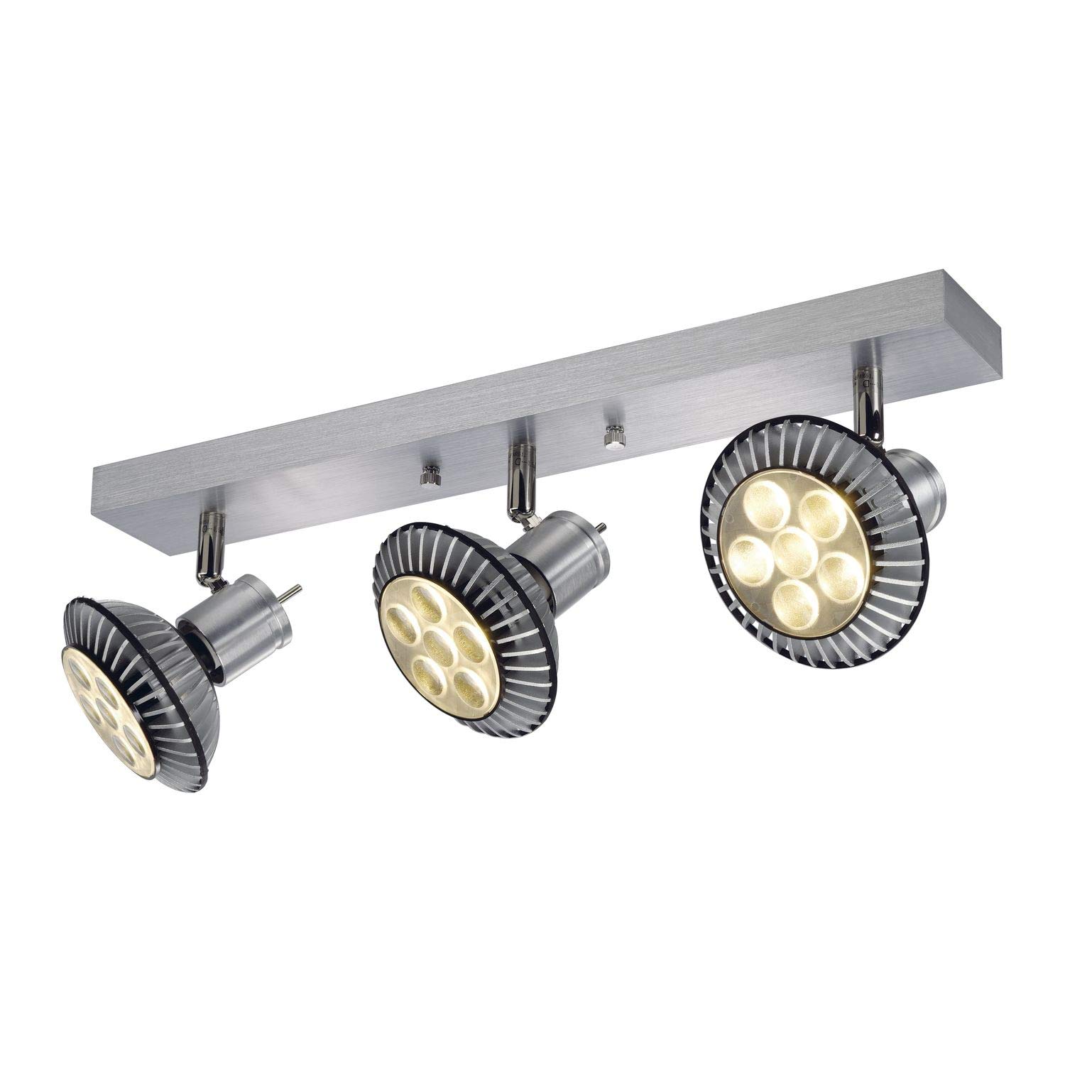 SLV Wall and Ceiling-Mounted Light ASTO 3 / Internal Ceiling and Wall Illumination, Surface-Mounted Light, Wall-Mounted Light, Ceiling Spotlight / GU10 75W Aluminium