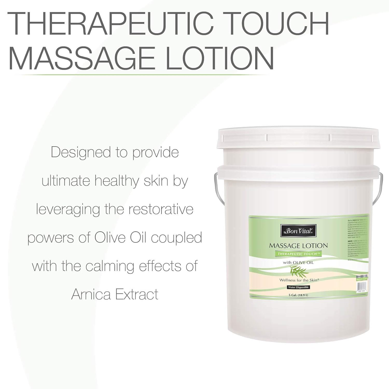 Bon Vital' Therapeutic Touch Massage Lotion Made with Olive Oil to Repair Dry Skin & Soothe Sore Muscles, Best Skin Therapy Lotion, Moisturizes Skin During Massages for Smooth, Soft Skin, 5 Gal Pail: Industrial & Scientific