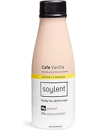 Soylent Meal Replacement Drink, Cafe Vanilla, 14 oz Bottles, 12 Pack (Packaging May Vary)