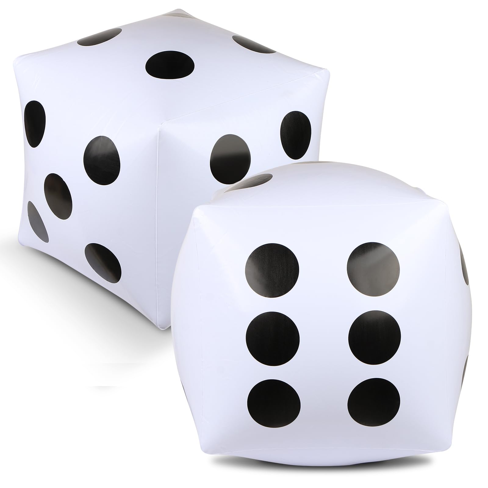 Photo 1 of 2 Pack 11.8 inch Giant Inflatable Dice for Lawn Outdoor Floor Pool Beach Party (White)
