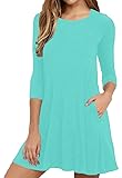 VIISHOW Women's 3/4 Sleeves Pockets Casual Swing