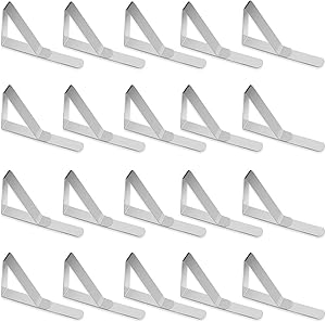 Wpxmer 20 Pack Tablecloth Clips, Stainless Steel Picnic Table Clips for Outdoor Picnic,Home Supplies