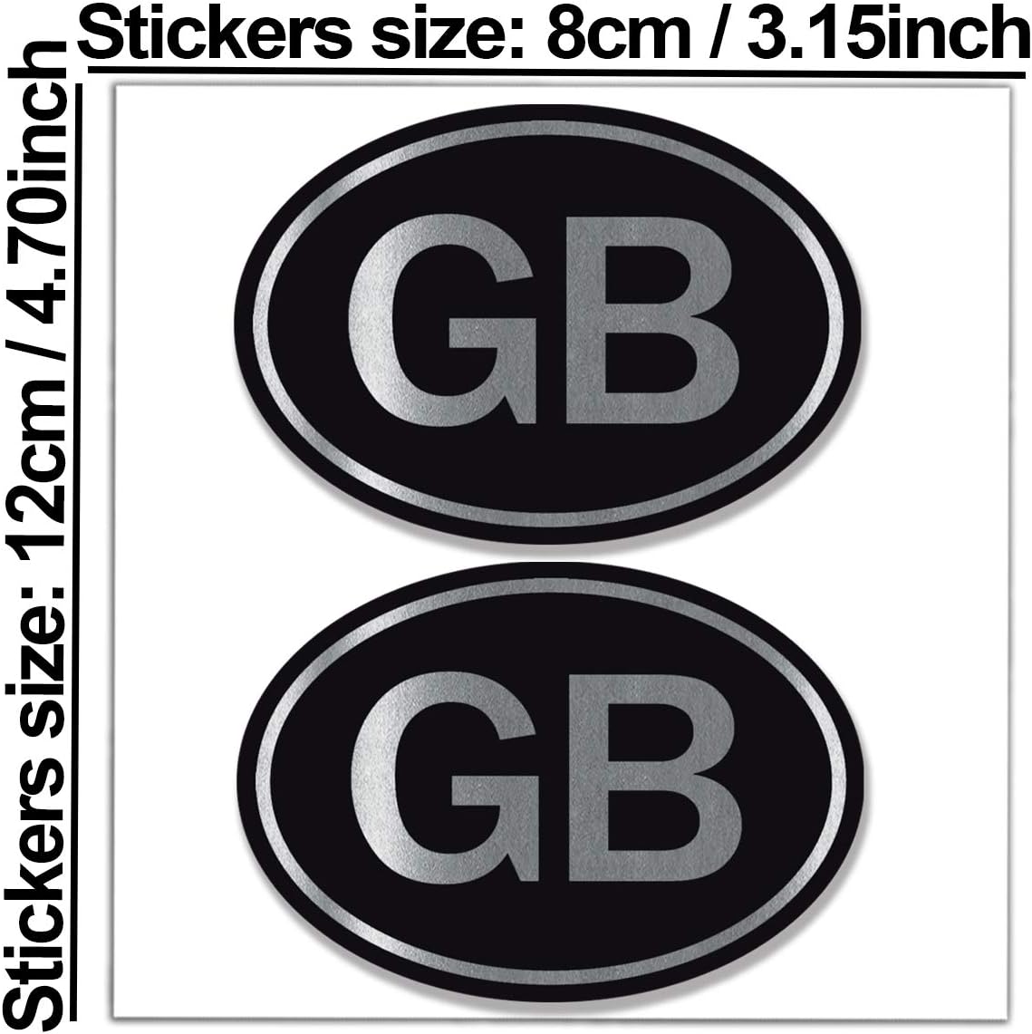 Biomar Labs® 2 x Vinyl Stickers Silver Decals UK Union Jack GB National England United Kingdom Flag Car Motorcycle Helmet B 258 Z* - Image 3