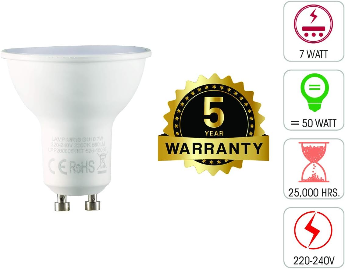 TEKLED® GU10 LED Bulbs, 3000k Warm White, 10 Count (Pack of 1) - Image 4