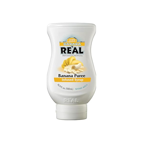 BANANA REÀL, BANANA PUREE INFUSED SYRUP, 16.9 FL OZ SQUEEZABLE BOTTLE (PACK OF 1)