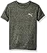 PUMA Big Boys' Logo Heather Tee, Puma Black Heather, Medium (10/12)