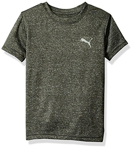 Puma big boys  logo heather tee, puma black heather, sm…