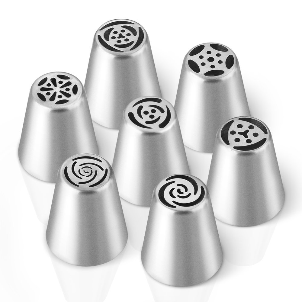 Cake Flower Tip, Homitt 7 PCS Pastry Tools Decorating Tips, Stainless