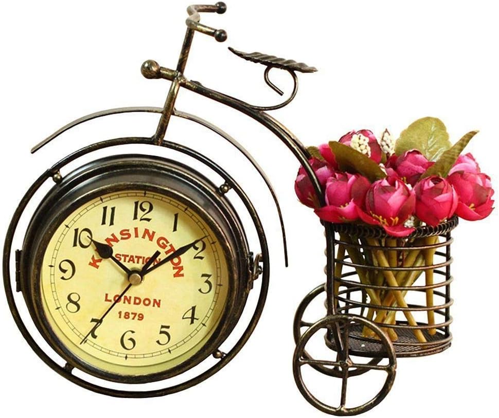 ETH Tri-Wheel Bicycle Seat Clock Iron Art Timepiece Antique Timepiece Decoration 27 * 24CM Elegant