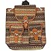 Oaxaca Tribal Design Bohemian Backpack, Cool Vintage Woven Canvas Casual Daypack