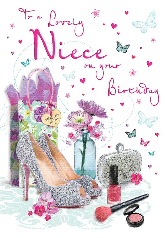 Piccadilly Greetings Regal Publishing C80186 Birthday Card Niece - 9 x 6 inches, red|grey|beige|peach|pink