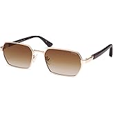 SOJOS Retro Rectangle Polarized 90s Sunglasses for Women Men,Trendy Narrow Hexagon Square Shades SJ1270
