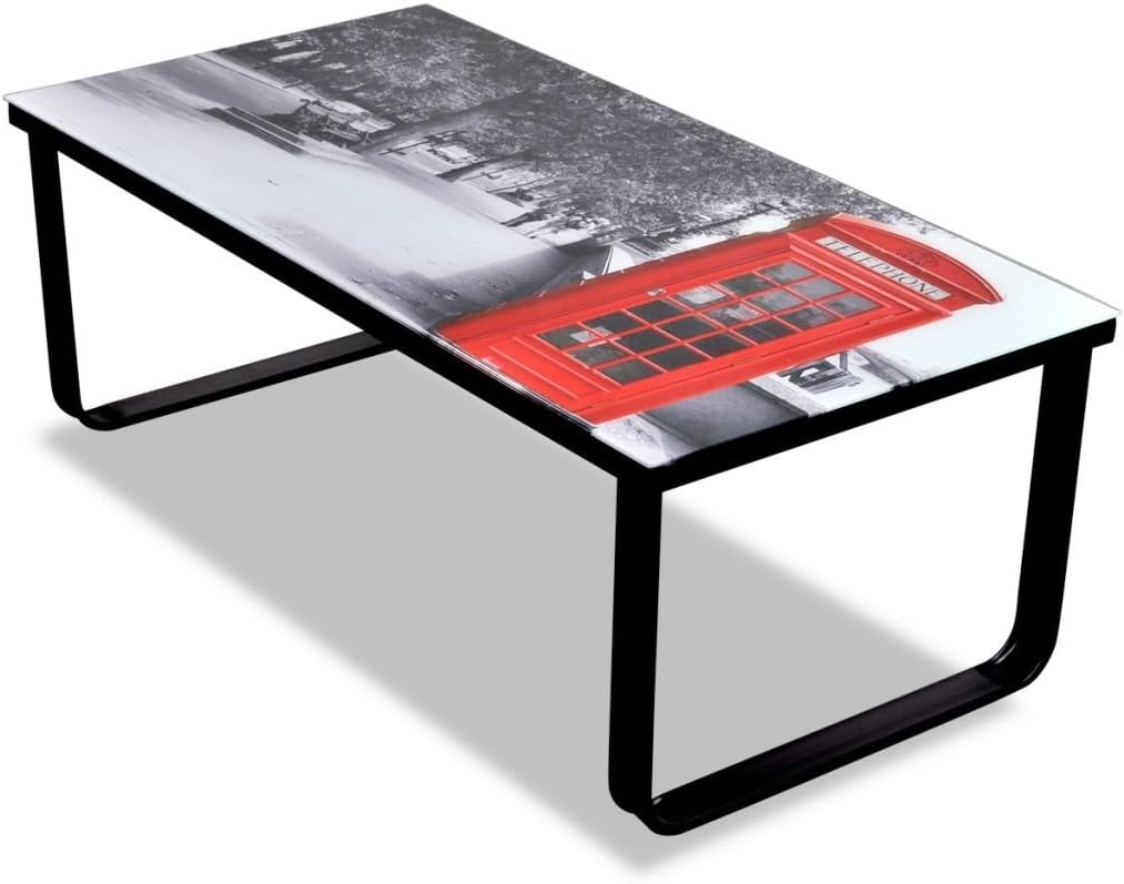 Definitely Unique DU Glass Coffee Table Telephone Booth Printing UK|