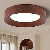 Fulesi LED Wood Grain Flush Mount Ceiling Light Fixture, 19.7 Inch Modern Round Dimmable Ceiling lamp for Bedroom, Living Roo