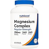 Nutricost Magnesium Complex 250mg, 240 Capsules - Magnesium Oxide, Citrate, and Glycinate - Gluten Free and Non-GMO
