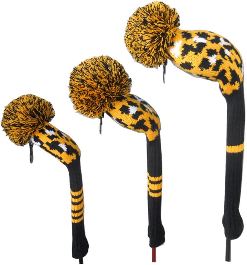 Leopard Pattern Golf Head Covers for Set of 3 Golf Wood Clubs