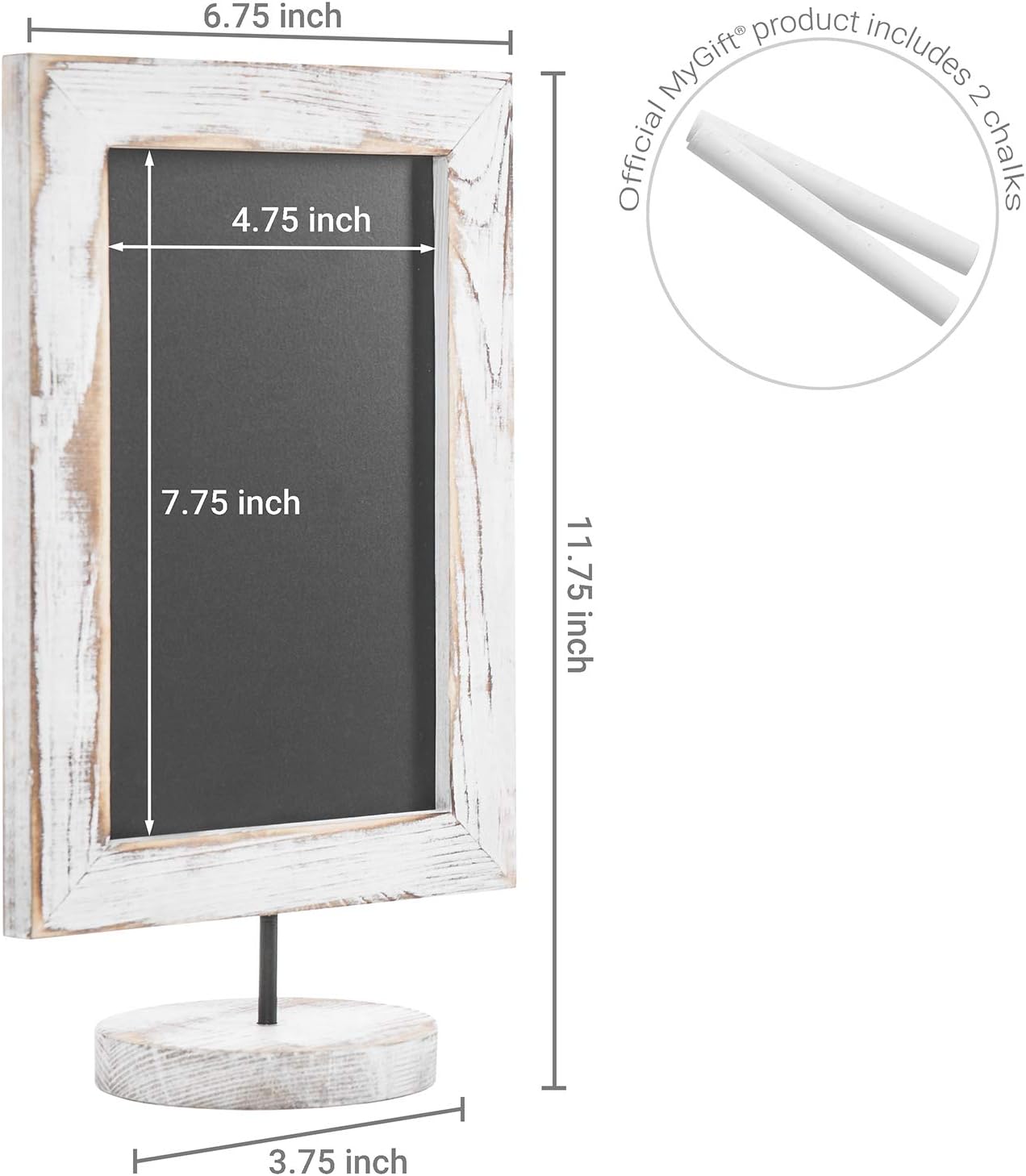MyGift 12-Inch Burnt Wood Framed Memo Chalkboard, Countertop Home Message Board Sign, Set of 2: Kitchen & Dining