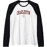 Charleston Cougars Arch Over Logo Officially Licensed Raglan Baseball Tee
