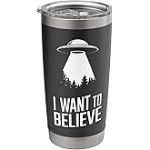 UFO "I Want to Believe" Design Stainless Steel Insulated Tumbler