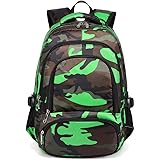 BLUEFAIRY Kids Bookbags for Boys Backpacks for Elementary School Bag (Camo Green)