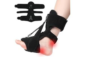 GOANDO Plantar Fasciitis Night Splint Upgrade Foot Brace Plantar Fasciitis Relief Splint Fit Women Men Adjustable Orthotic Stretcher Support Relief Foot Drop Achilles Tendonitis Day&Night, Black