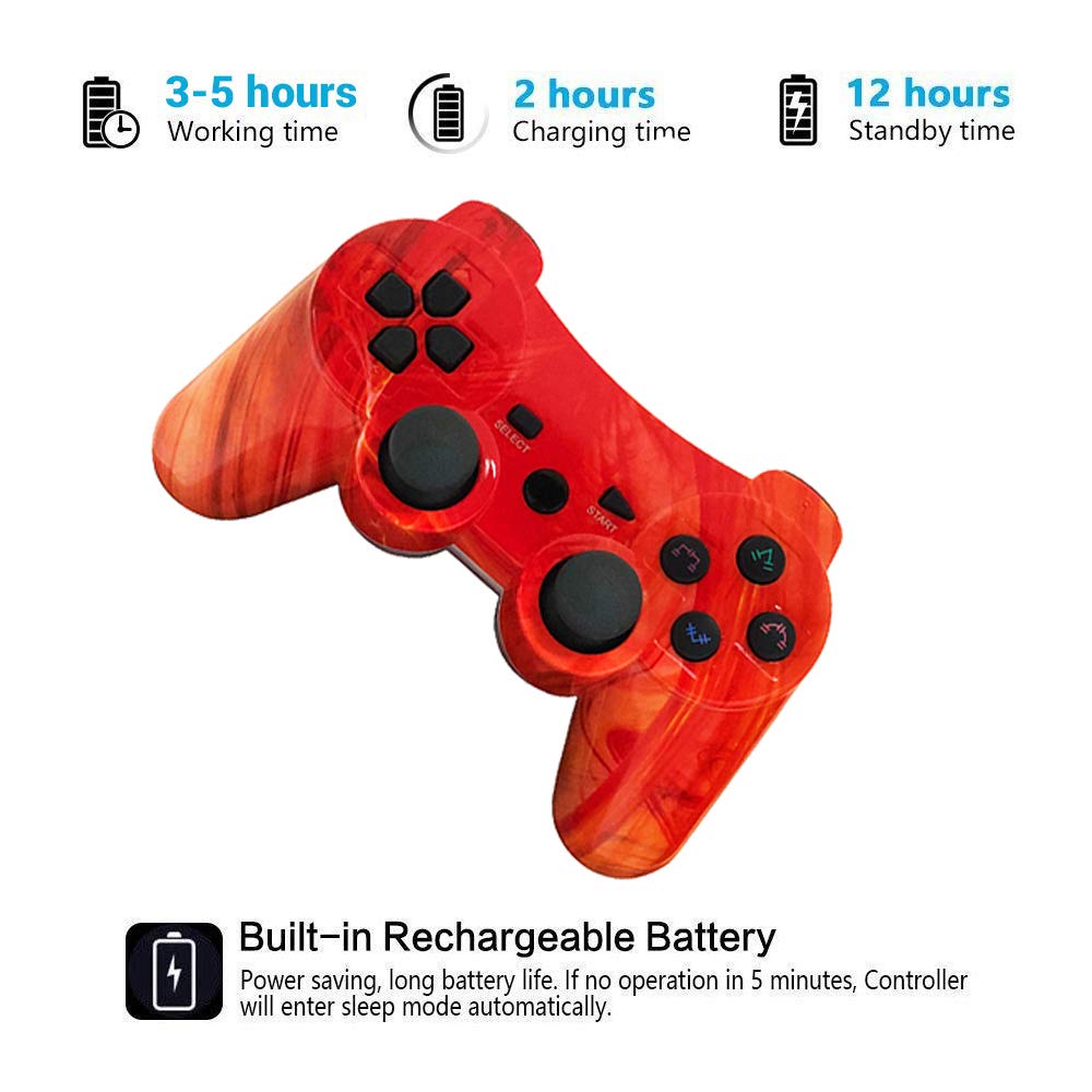 Bowei PS3 Controller Wireless Dual Shock 3 GamePad for Sony PlayStation 3 Joystick Game Mate Remote with Charging Cable