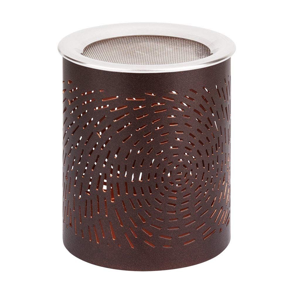 Bitto Lanterns and incense burner made of metal JANSI brown copper, height: 10 cm, diameter: 8 cm, with stainless steel sieve diameter: 9 cm.