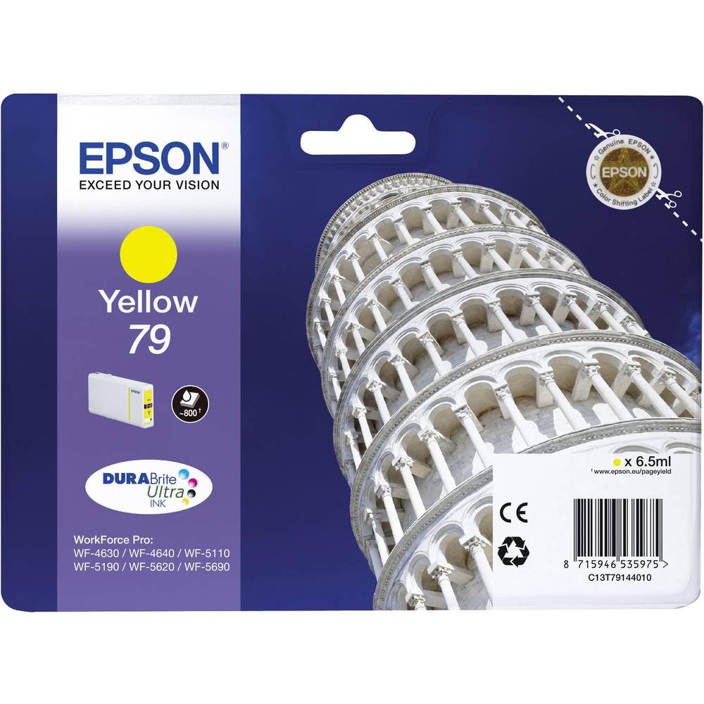Epson 79 Leaning of Pisa Yellow Genuine, Ink Cartridge DuraBrite Ultra, Standard