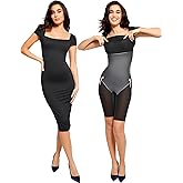 Popilush Shapewear Dress Low Back Midi Dress with Build in Shapewear Short Sleeve Casual Summer Dress for 2025 Trending