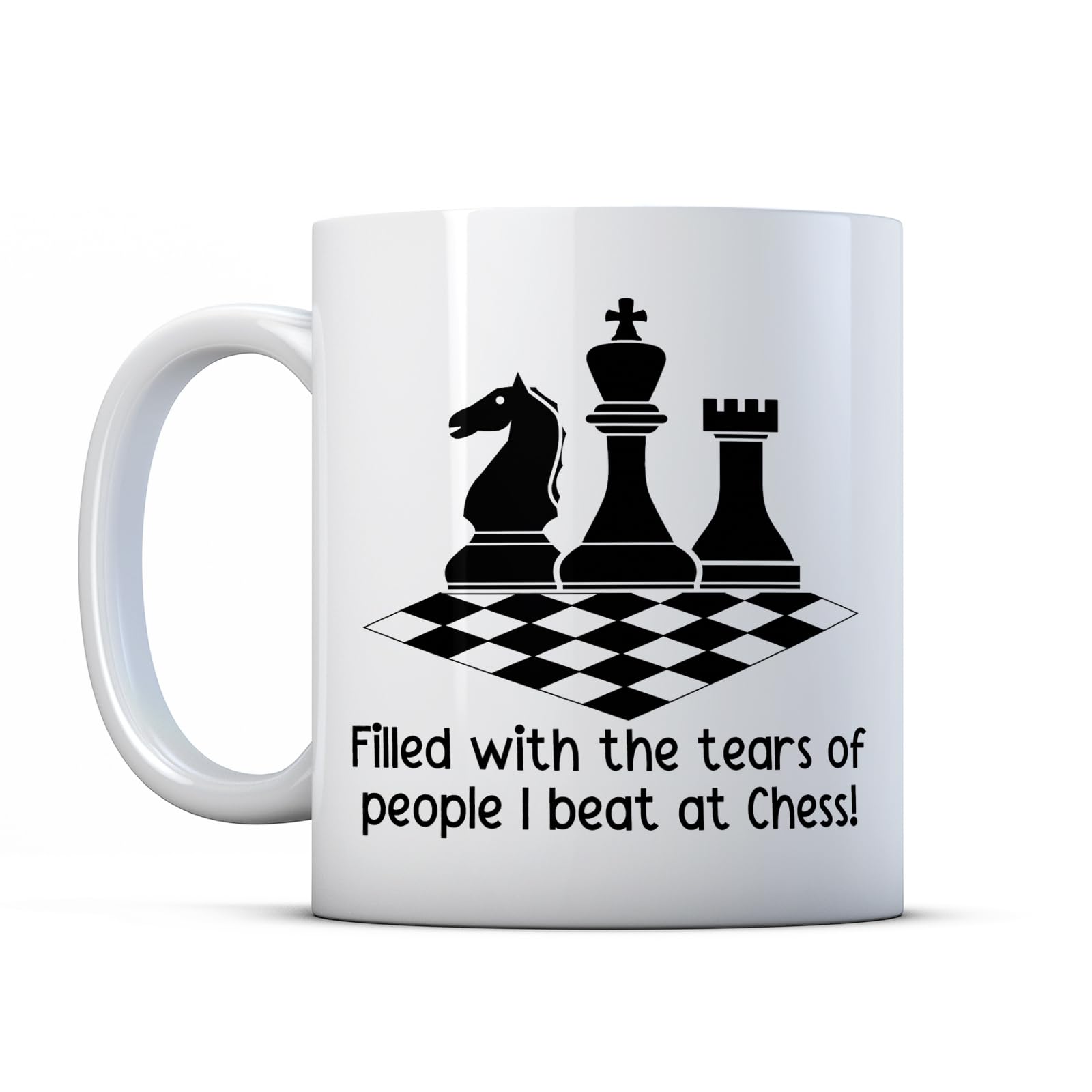 Finger prints - Filled with The Tears of People I Beat at Chess - Funny Chess Player Gift Mug, Ceramic, 11fl.oz.