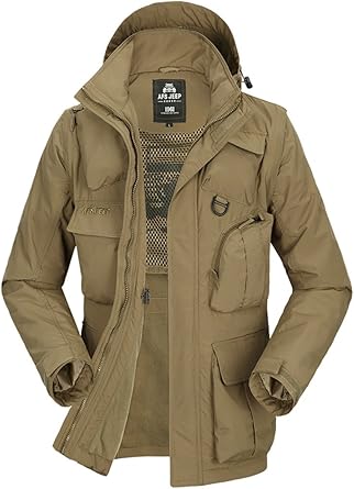 khaki hooded coat