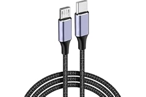 USB C to Micro USB Cable 3FT Micro USB to USB Type C Adapter Cable OTG[Aluminum Shell, Braided], 480Mbps Charing Data Transfe