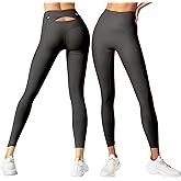 EXE High Waist Pants for Women Crossover Back Workout Blue Yoga Leggings Tummy Control for Running Pilates Active Tight