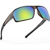 KastKing Chippewa Polarized Fishing Sunglasses, UV400 Protection Full Wrap Frame Sports Cycling Sunglasses, 1.0mm TAC Lenses