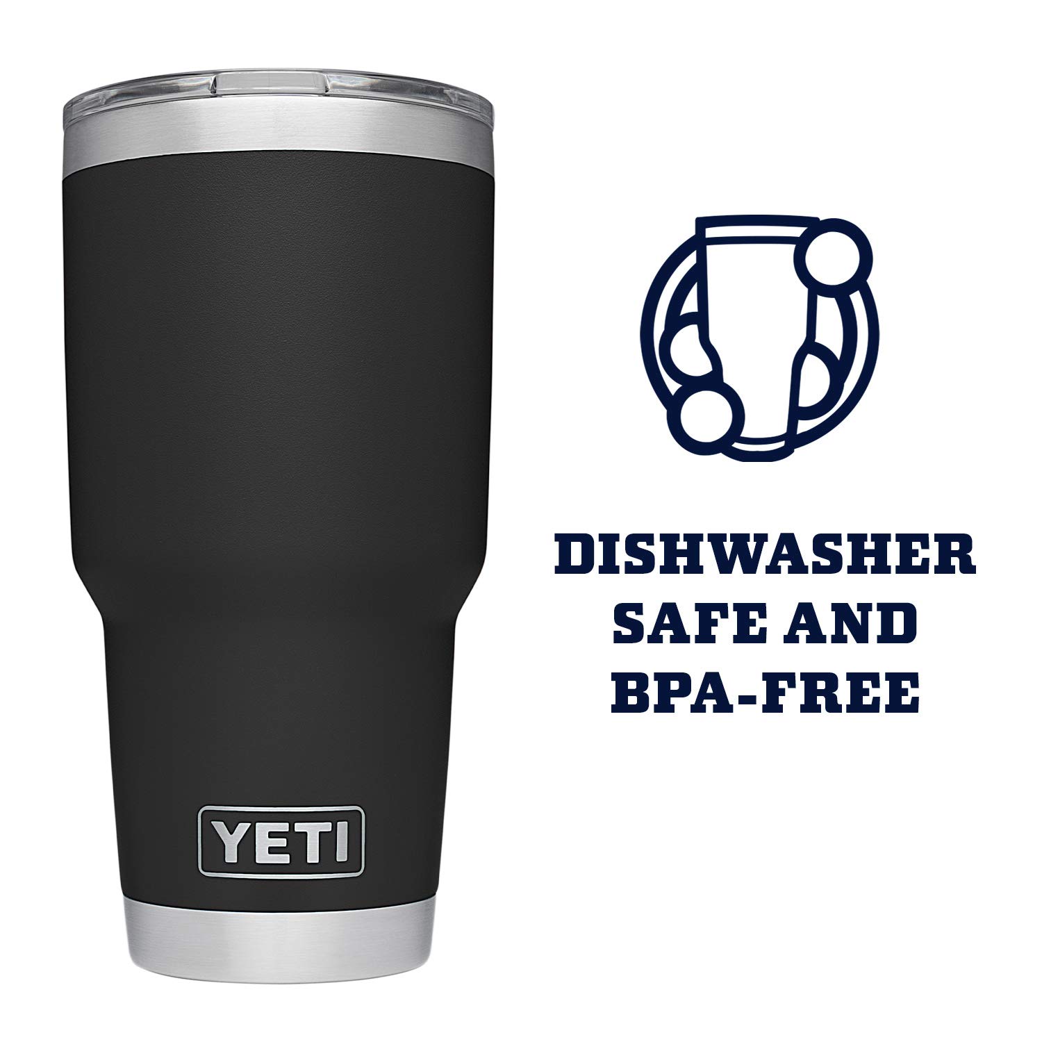 YETI RAMBLER Rambler 30oz tumbler Tumbler Black Black Parallel Import