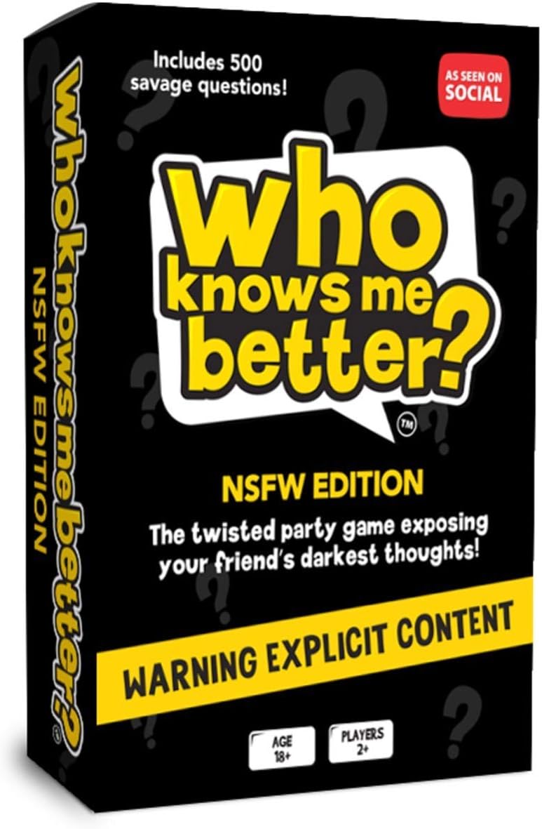 QUOKKA Card Games For Adults - Who Knows Me Better? NSFW Edition - Hilarious Party Game, Hot Content, 8.2 x 12.19 x 3.86 cm