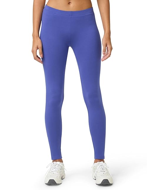 No Nonsense Women's Leggings - Soft Cotton Feel, Comfortable & Perfect for Layering, Gentle Elastic Waistband, Royal Blue, X-Large