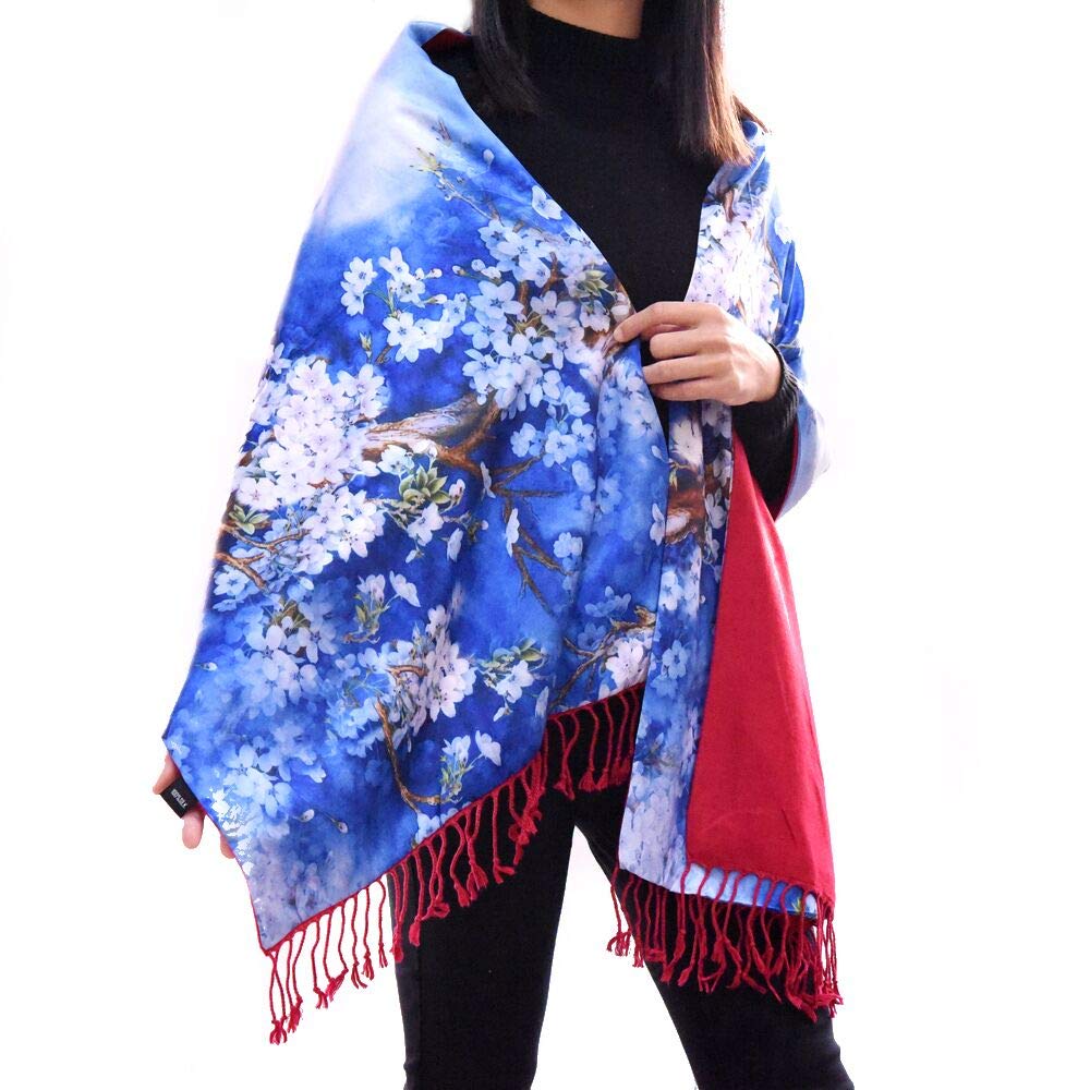 Women's Winter Scarf Tassel Poppies Scarfs Warm Cozy Shawl Scarves for Remembrance Xmas Veterans Day Gift Women's Winter Scarf Tassel Poppies Scarfs Warm Cozy Shawl Scarves for Remembrance Xmas Veterans Day Gift