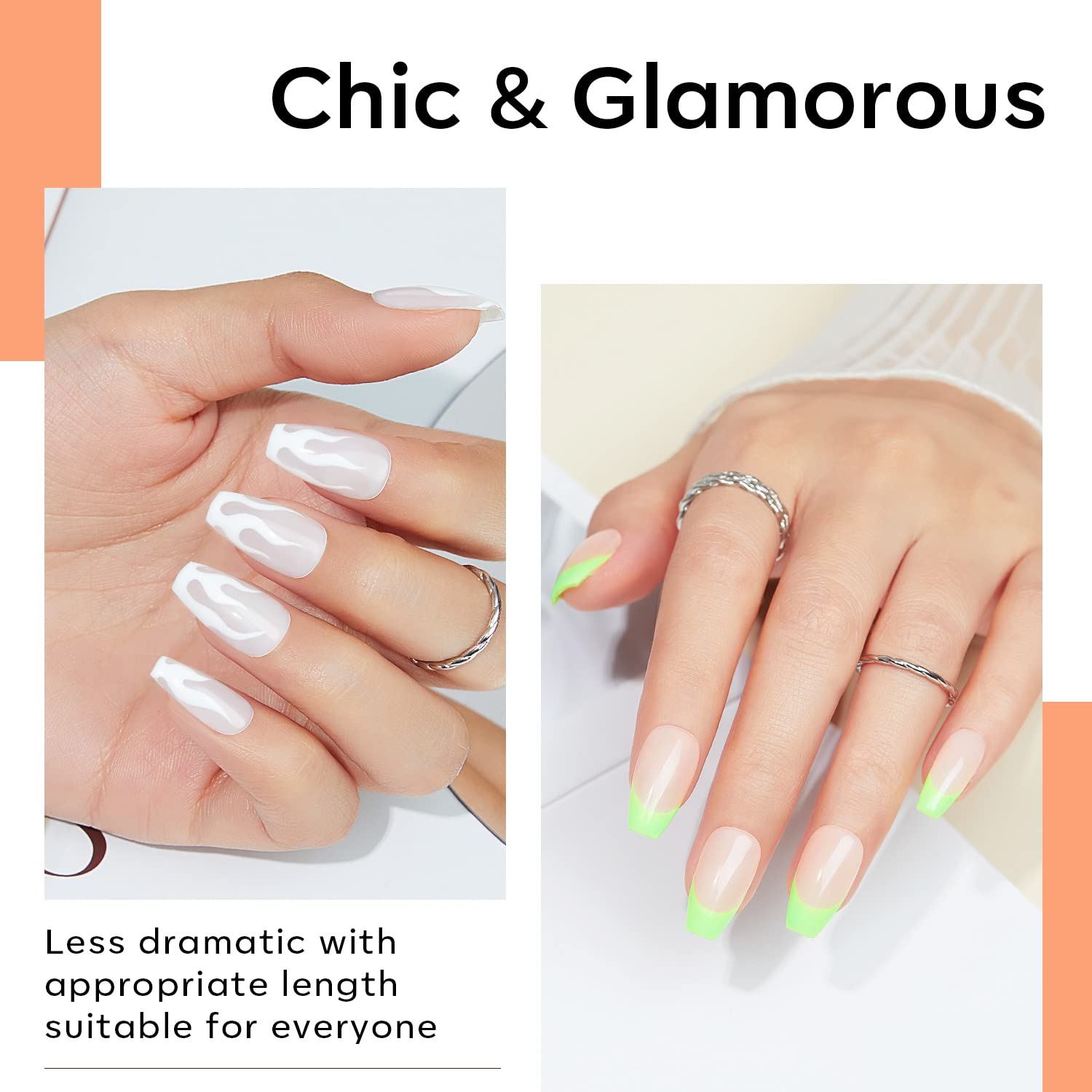 Modelones Short Coffin Nail Tips - 500Pcs Fake Nails Gel Tips Half Matte Full Cover No Filed Stronger Press on for Manicure Extension Art DIY Salon 10 Sizes - Image 3