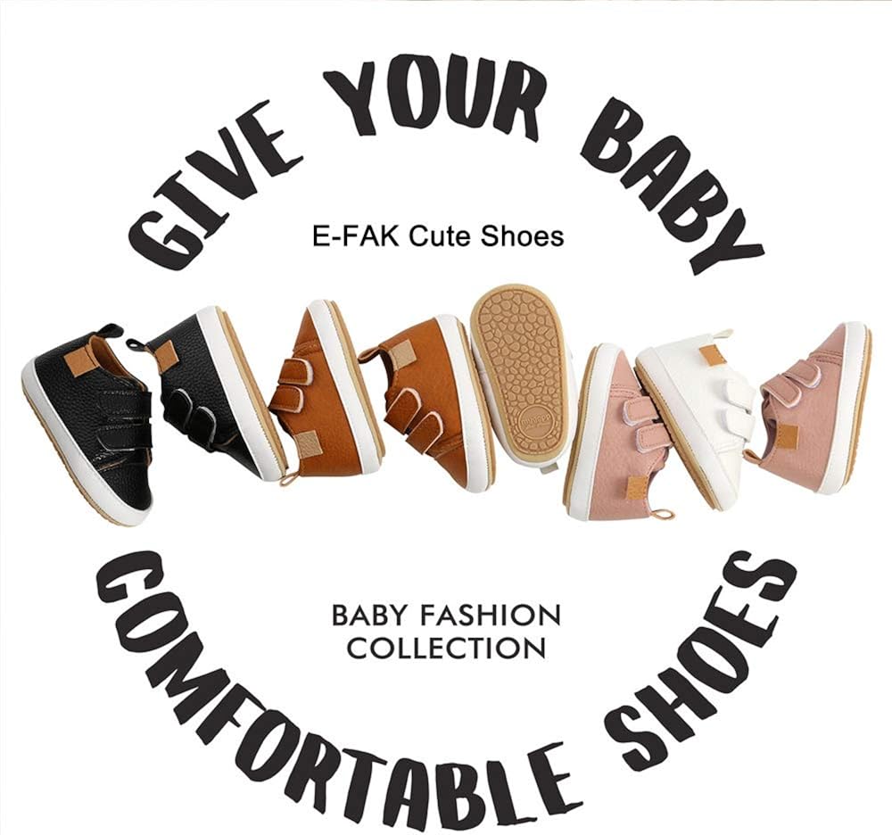  | E-FAK Baby Shoes Boys Girls Infant Sneakers Non-Slip Rubber Sole Toddler Crib First Walker Shoes | Sneakers