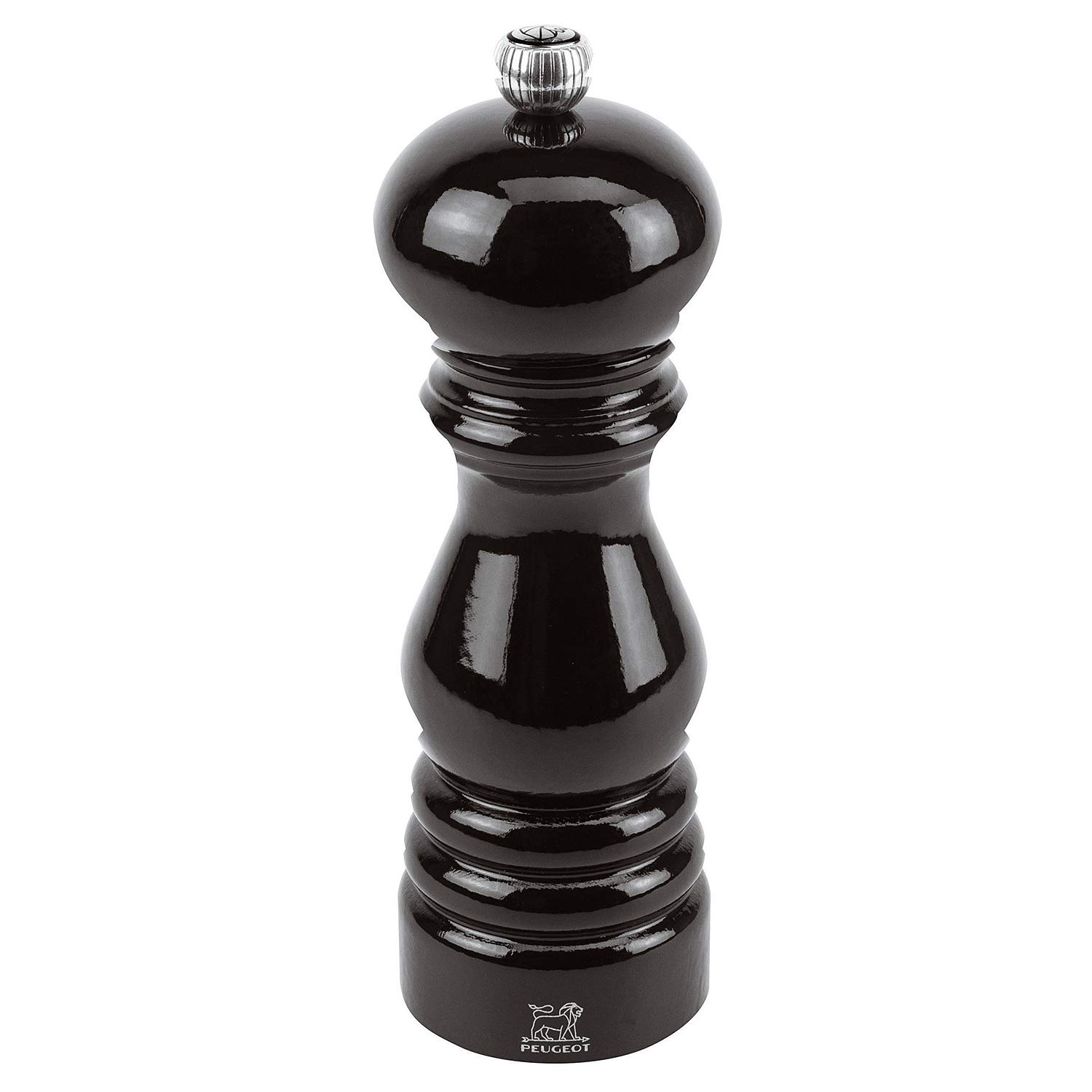 Peugeot Paris PepperMill, Wood, Black Lacquered, 5.6 x 5.6 x 18 cm