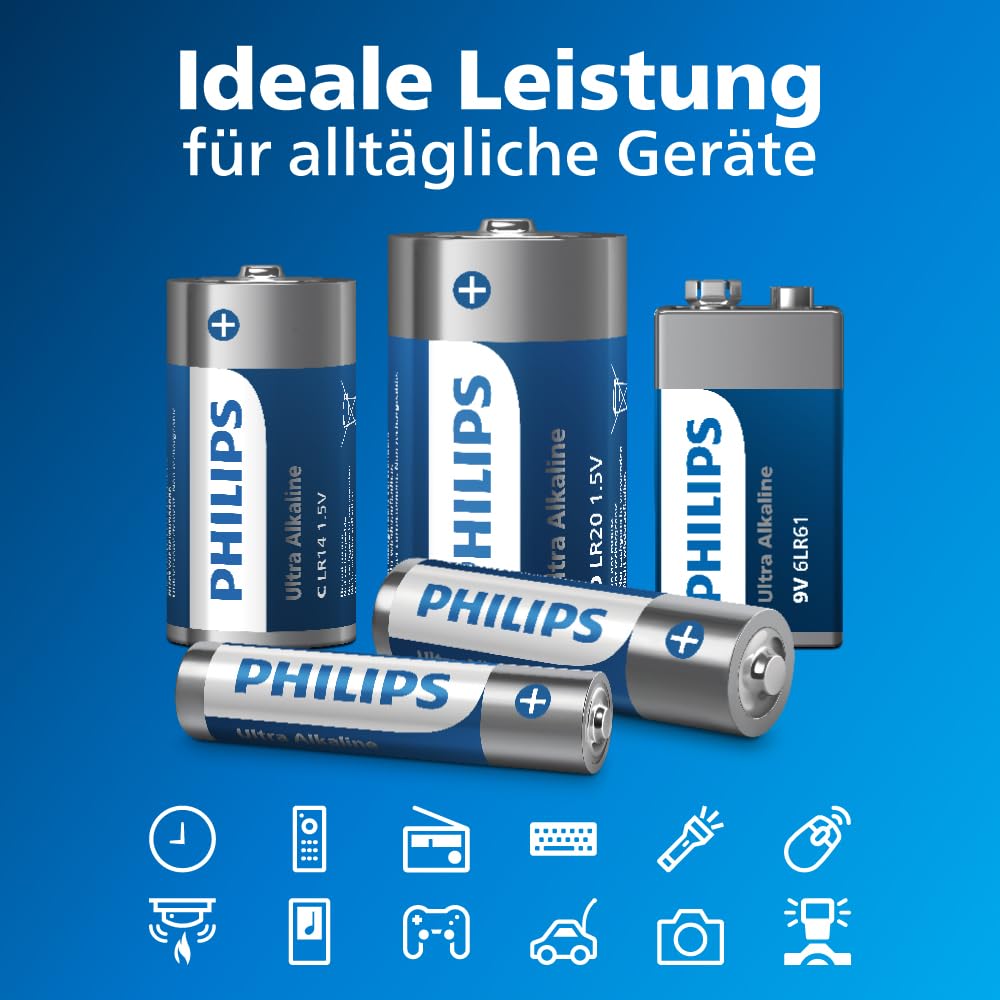 Philips Ultra C Alkali-Batterien, LR14 - Für Taschenlampen und Spielzeug, 20 Stück 4