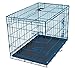 Internet's Best Wire Dog Kennel | Medium (36 Inches) | Double Door Metal Steel Crates | Indoor Outdoor Pet Home | Folding and Collapsible Cage | Blue