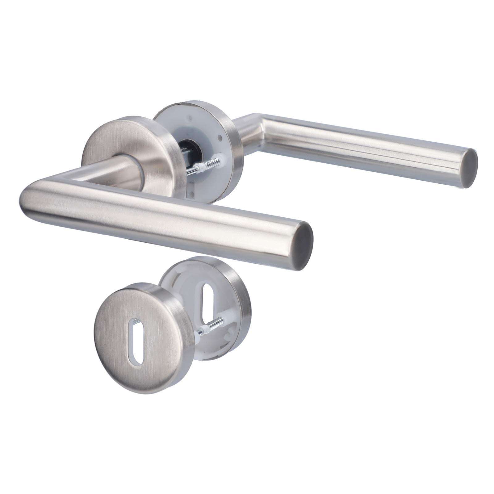 Alpertec 88020500 Moskau-II Stainless Steel Door Handle with Rosette Ø 52mm