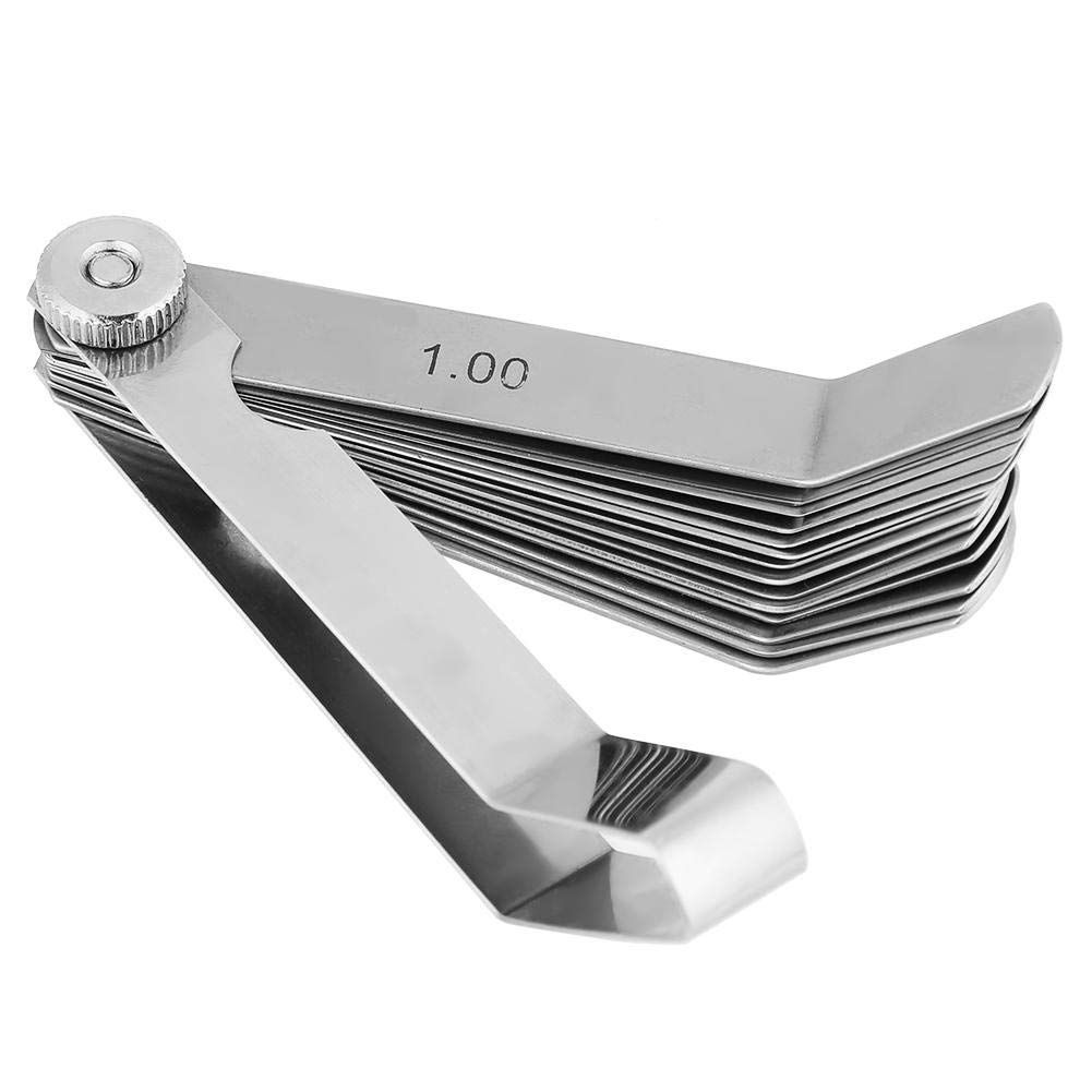 Feeler Gauge, Stainless Steel Curved Feeler Gauge Ruler Welding Inspection Tool 0.05-1.00mm Measure Ruler Feeler Measuring Tool