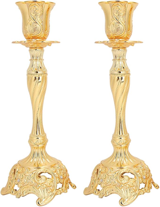 Oumefar Vintage Metal Candle Support Candlestick Holder Candle Stand