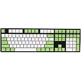 Ducky One White & Green PBT Dye Sublimated Keycaps Mechanical Keyboard (Blue Cherry MX)