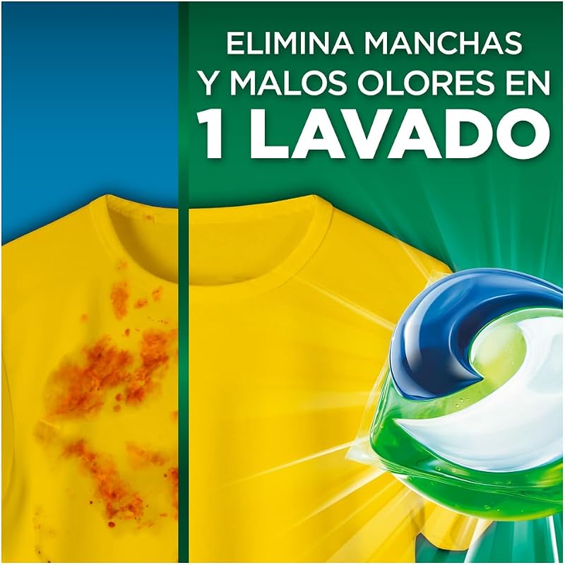 PODS Todo en 1 Detergente Lavadora Liquido 105 Capsulas/Pastillas, Jabon Extra Cuidado del Color, Mas Color y Brillo, Limpieza Profunda