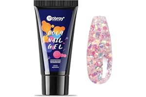 Mobray 60g Poly Nail Extension Gel Glitter Pink Color